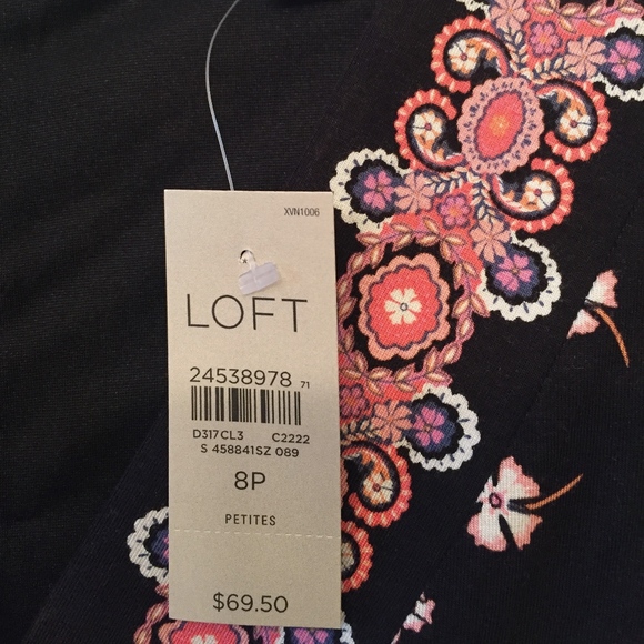 NWT Loft Floral Border Wrap Casual Dress 8P - Picture 4 of 7